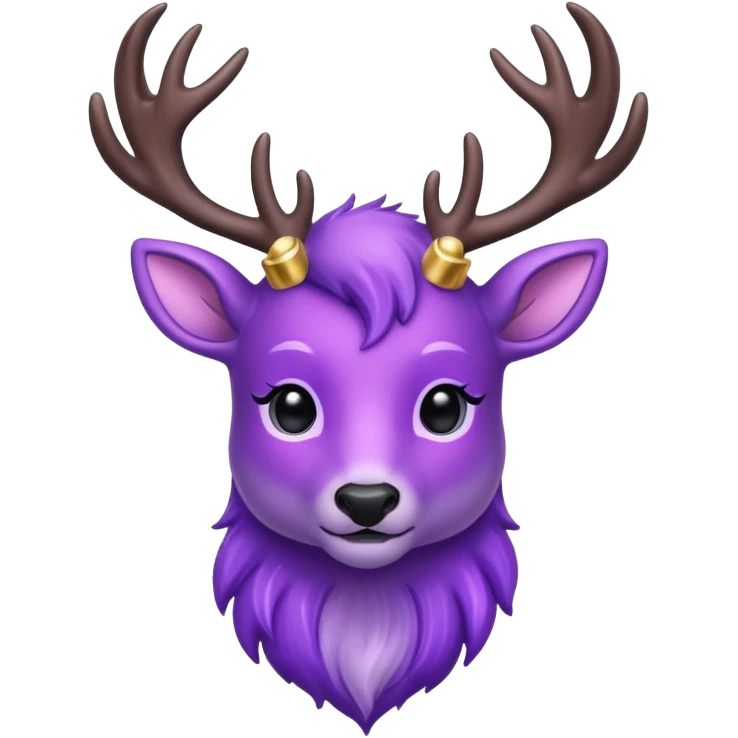 glitter purple deer emoji