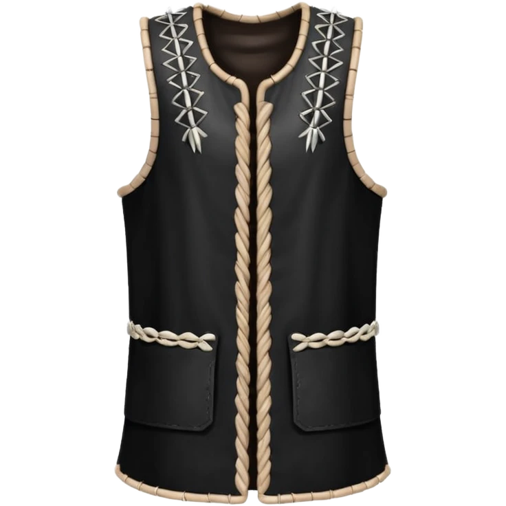 A sleeveless leather tunic stitched with bone needles.









 emoji
