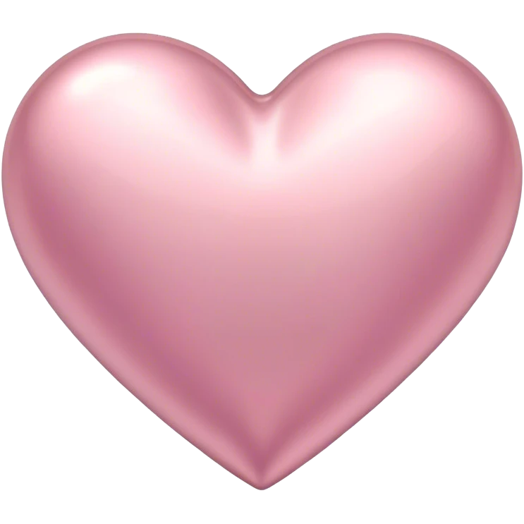 Glossy Metallic pastel pink heart emoji