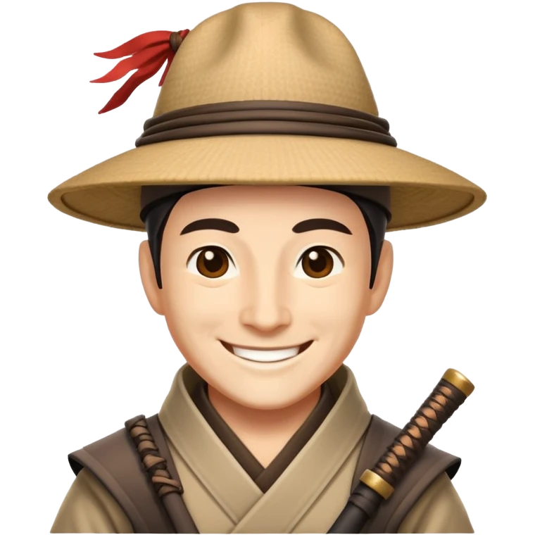 Happy ronin with hat emoji