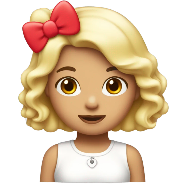 Chica blanca, con cabello rojo y una hello kitty en la mano emoji