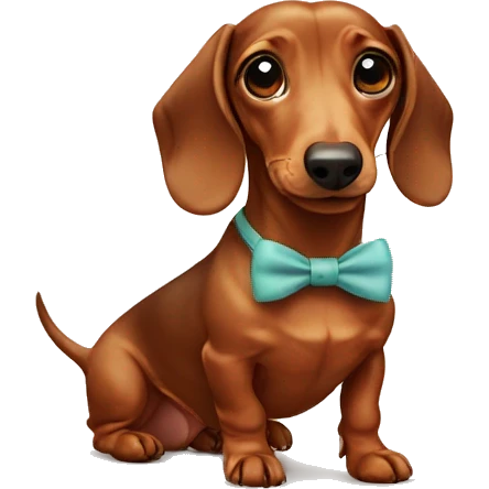 Dachshund with bow emoji