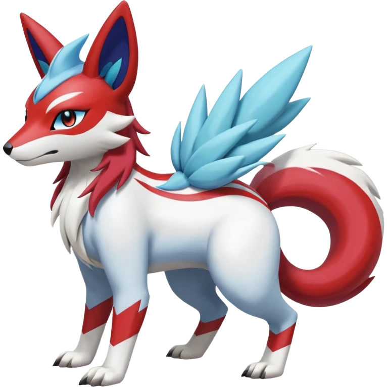 WereGarurumon-Suicune-Linoone-Meloetta-Renamon-Zangoose-fusion-hybrid-creature (full body) emoji