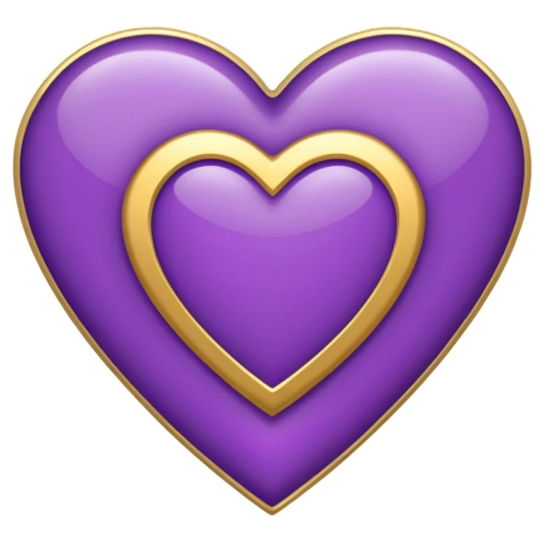purple heart with a gold outline emoji