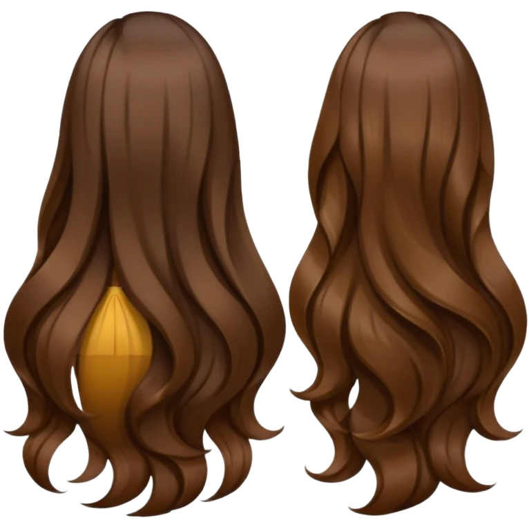 back view of long brown hair emoji