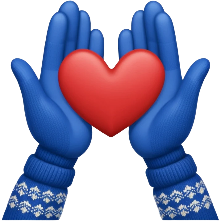 hands in mittens make a heart like 🫶🏻 emoji