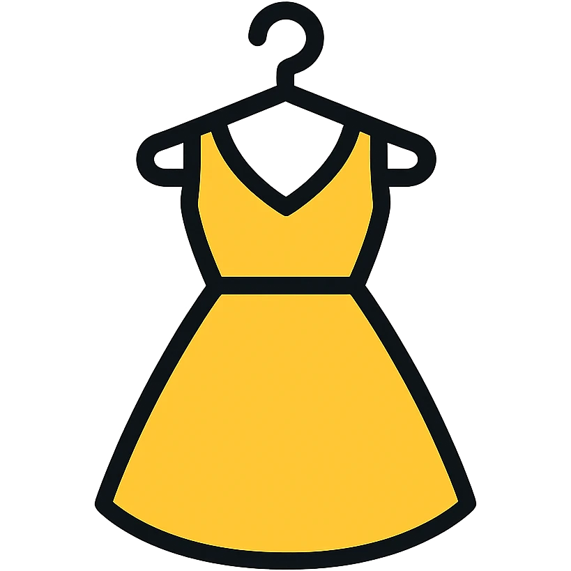 gold and black outlined icon for Fashion emoji