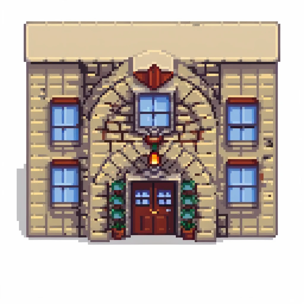 school building with windows and entrance emoji