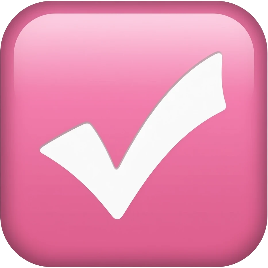 check dentro de um quadrado cor rosa emoji