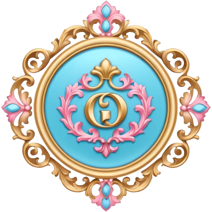 pink gold and light blue rococo tiktok logo emoji