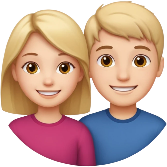 девушка и парень в круге emoji