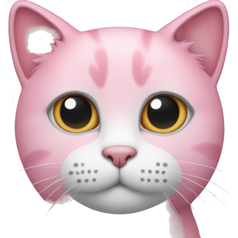 Pink cat with gray eyes emoji