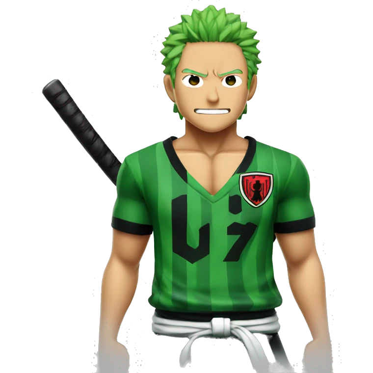 Zoro One Piece, with the Flamengo football team shirt. emoji