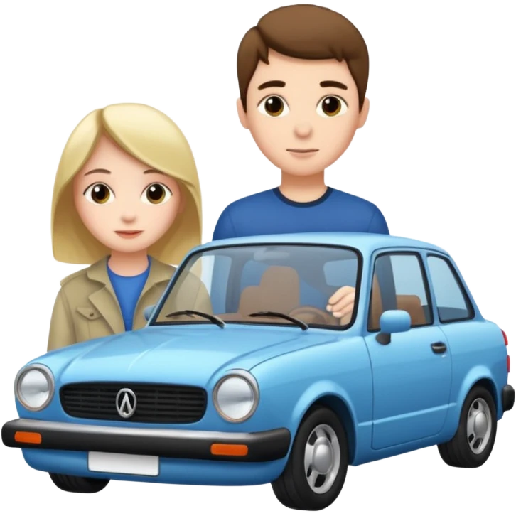 car and girl and boy emoji