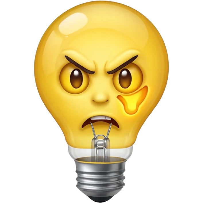 Angry emoji lightbulb emoji
