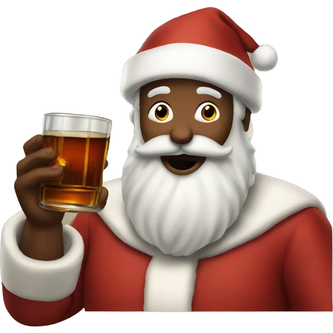 santa drinking bourbon emoji