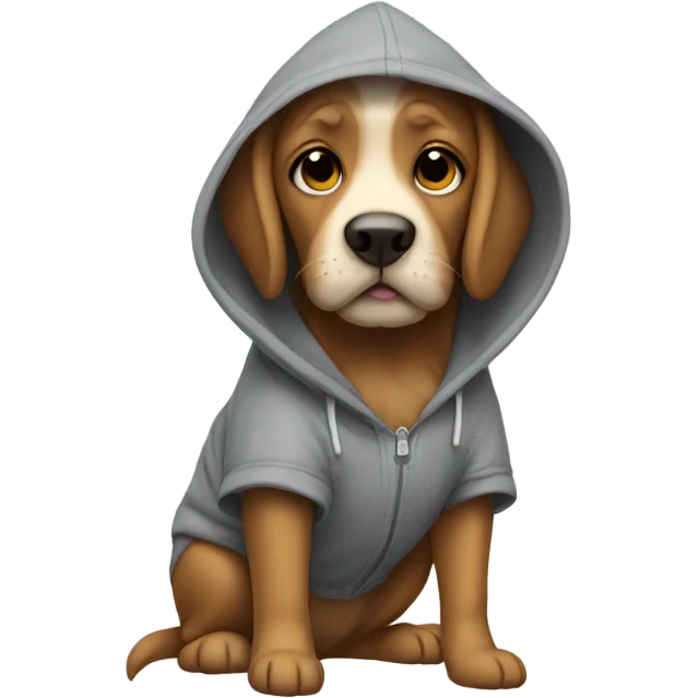 Dog waering a hody emoji