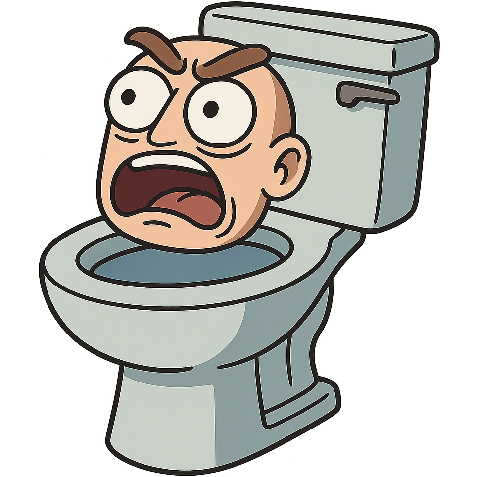 bold colors and simplified shapes skibidi toilet emoji