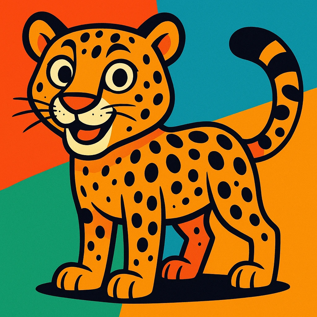 cheetah vibrant cartoon style emoji