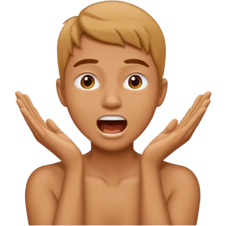 hands on neck and mouth open emoji