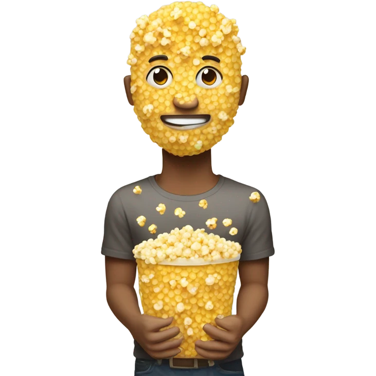 Human with popcorn head emoji