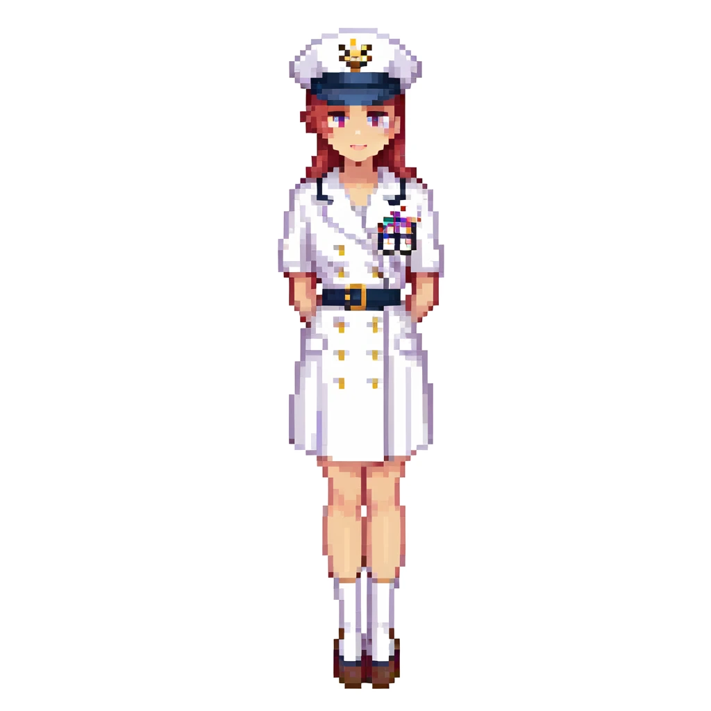 US Navy sailor in dress whites uniform with sailor hat emoji