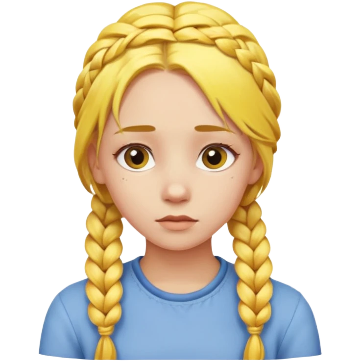sarı saçlı örgülü düşünen bir kız  emoji