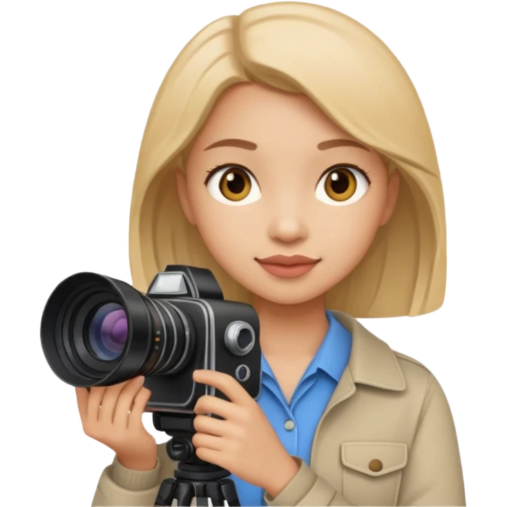 one girl from media production company create a photo emoji