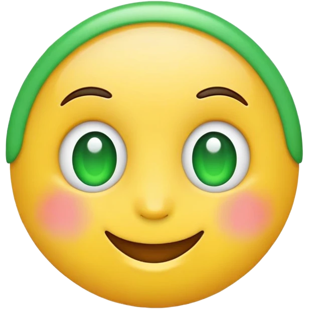 Round emoji face with green heart eyes emoji