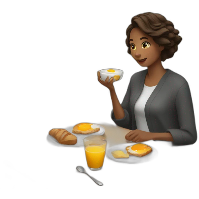 woman having breakfast emoji