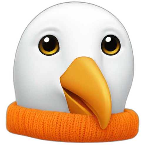 seagull in orange beanie emoji