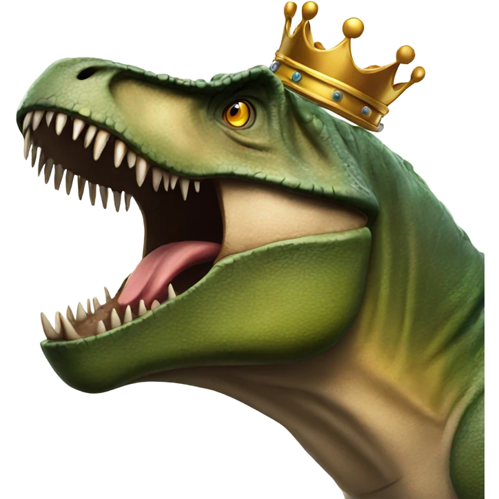 angry trex with a crown  emoji