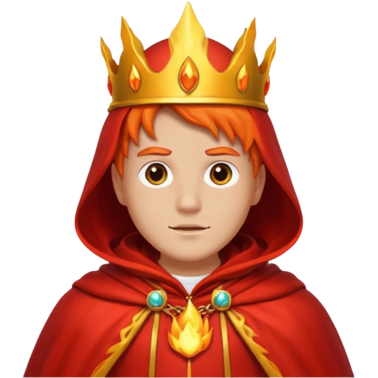 Fire King – flame crown + scarlet cloak emoji