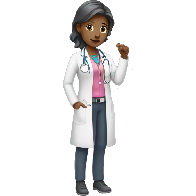Female doctor wearing pink stetoscope emoji