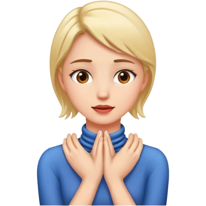 Girl putting her hands on her neck  emoji