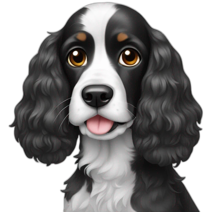 Black and white cocker spanniel emoji