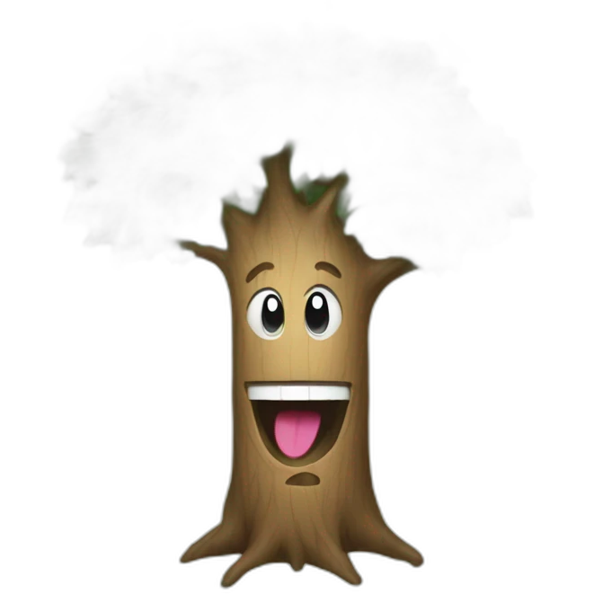 tree with mouth emoji