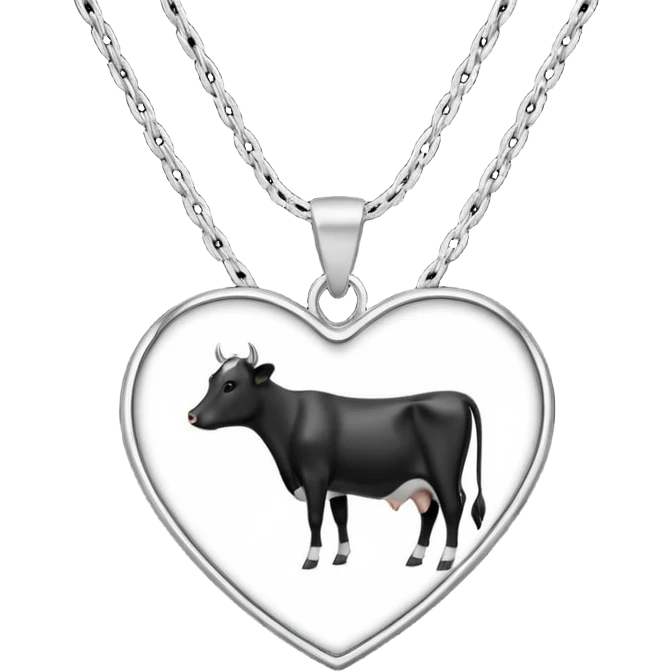 i need combination of this two emojis for making a neckless ❤️🐮 the desing must be simple so it can make easily  reduse details and make it black and white  use simple lines emoji