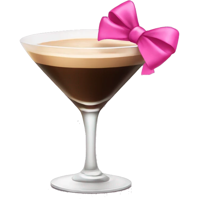 Espresso martini with pink bow  emoji