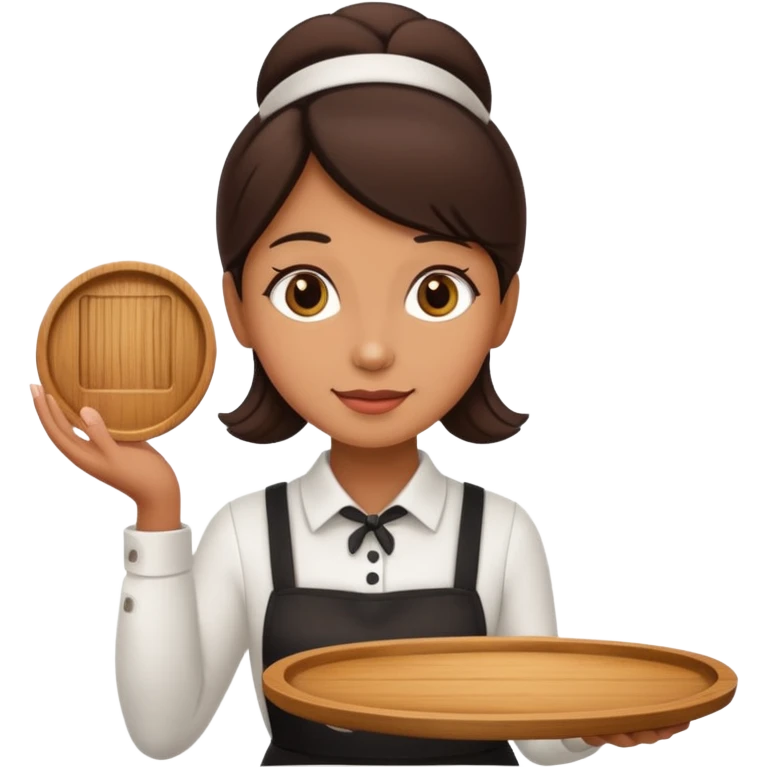 Cafe waiter woman with tray emoji