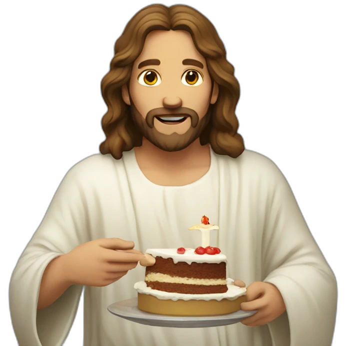 jesus eating cake emoji