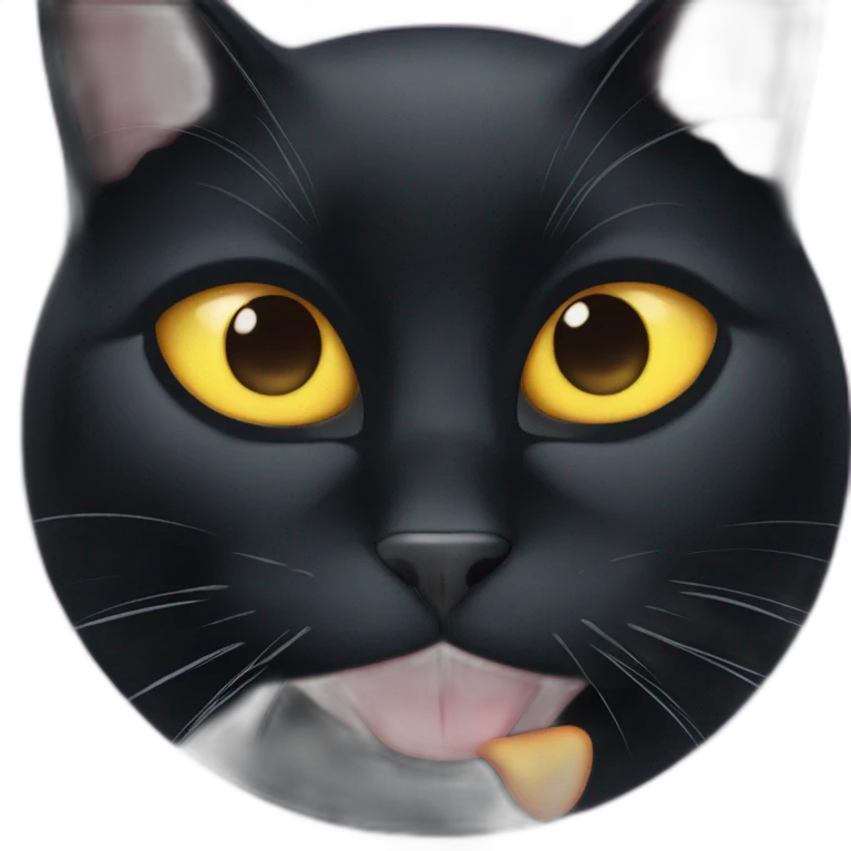 Black cat with laser eyes emoji