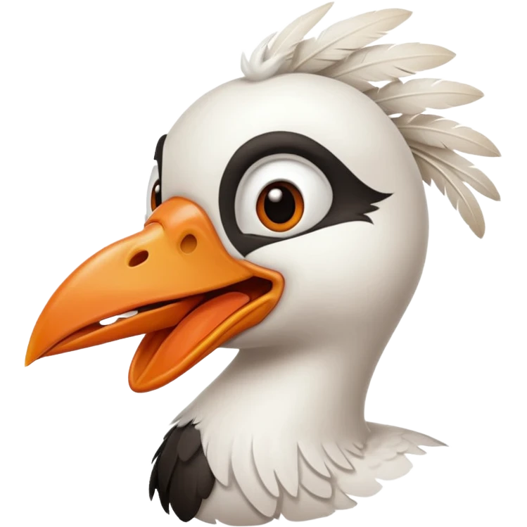 Silly Goose, holding knife in mouth emoji