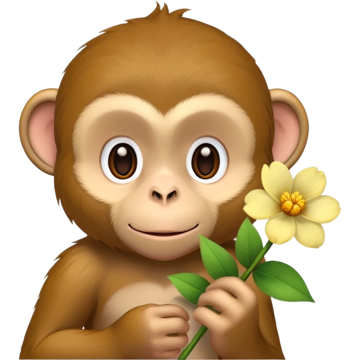 monkey holding a flower emoji