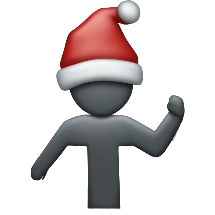 pedestrian from a road sign with Christmas hat emoji