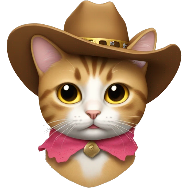 Cat with a cowboy hat and wearing a tutu emoji