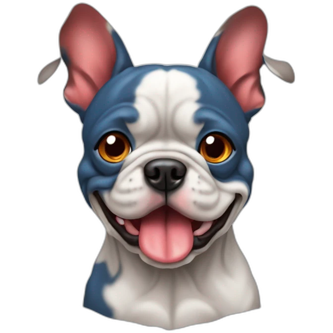 Un bouledogues bleu musclé avec des rayures rouges emoji