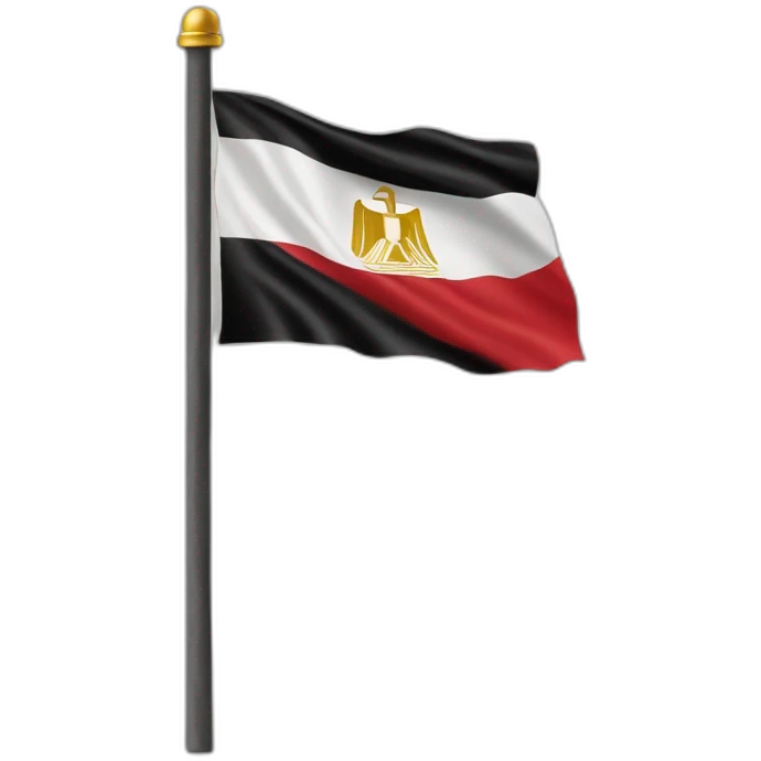 Egyptian flag waving on pole right emoji