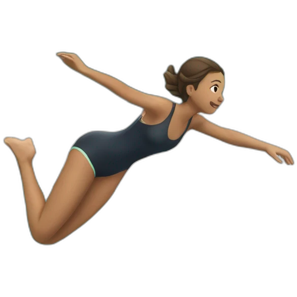 The girl is diving into the pool emoji