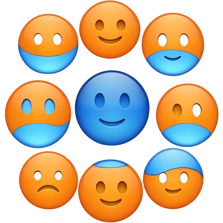 Orange with blue anti symbol emoji